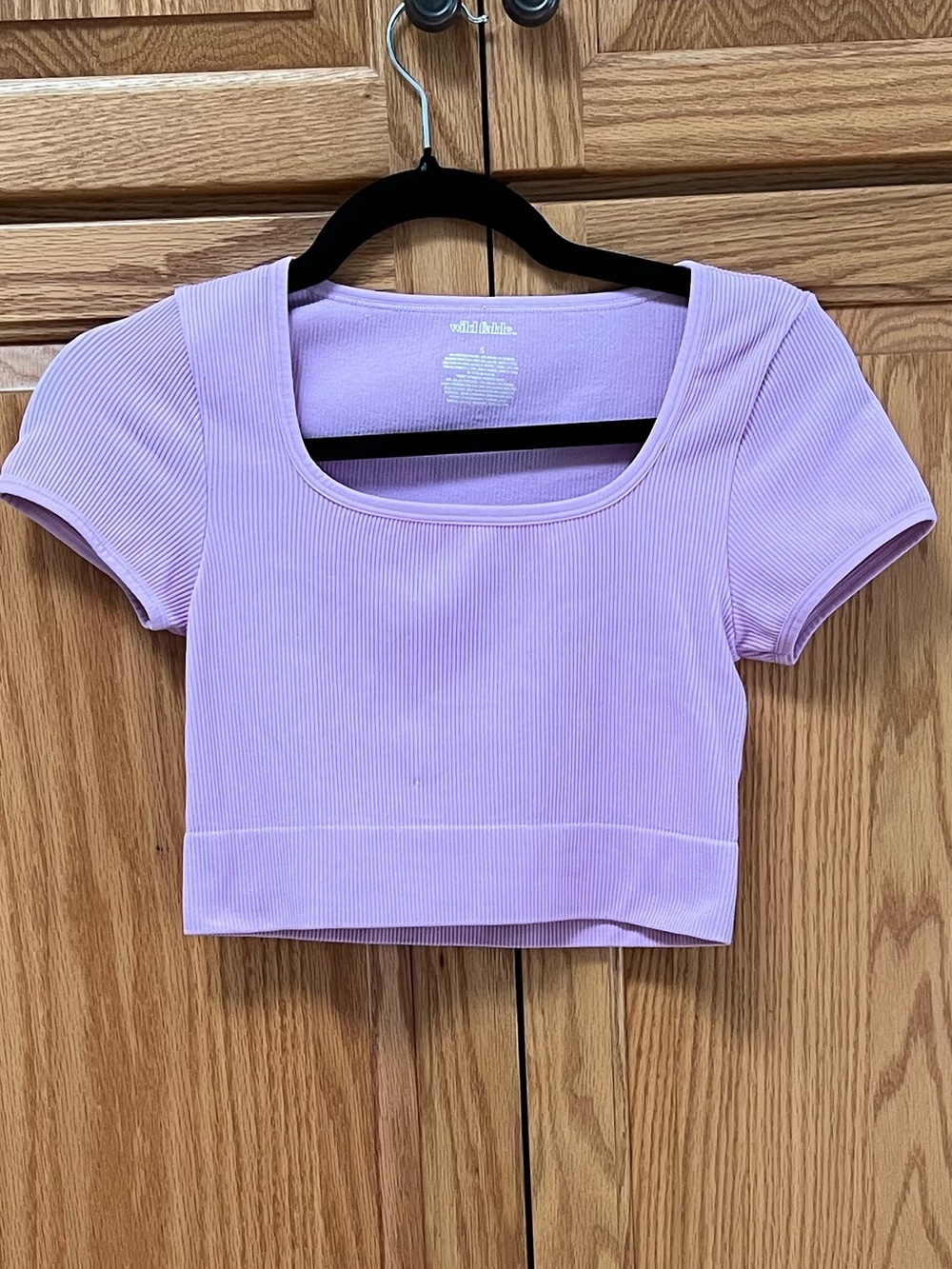 wild fable Pastel Lilac Ribbed Square Neck Crop Top, GUC, Size S
